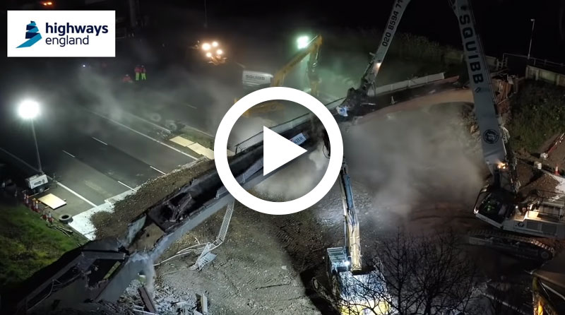 200ft-long motorway bridge bites the dust