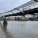 Catch net installed to soffit of Millennium Bridge to facilitate planned maintenance work