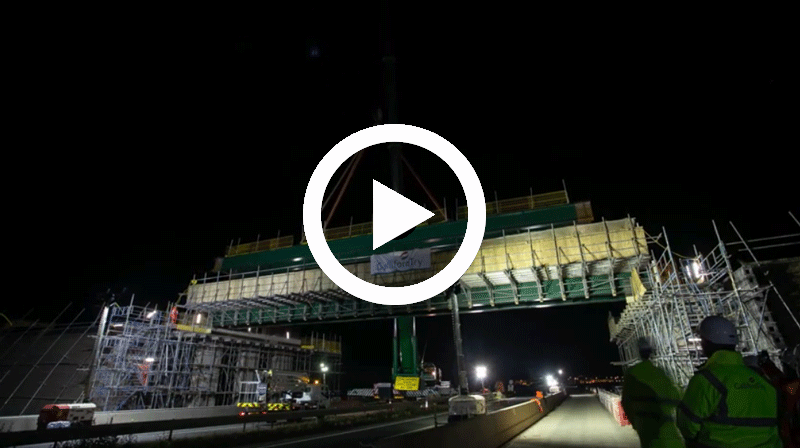 Timelapse footage captures major milestone for M49 junction scheme at Avonmouth