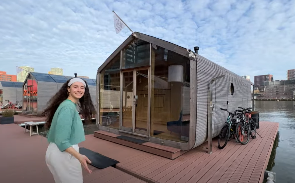 Sustainable floating tiny house made from cardboard